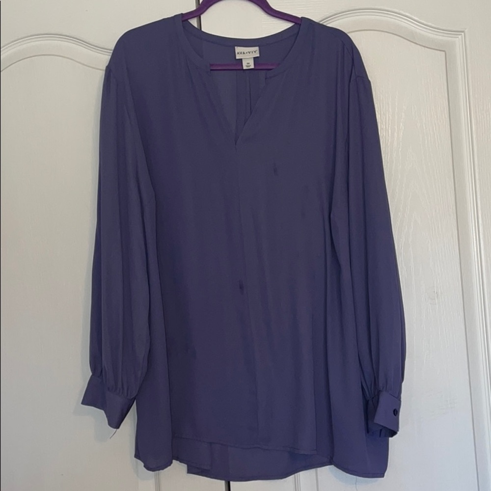 Ava and viv purple/grey blouse